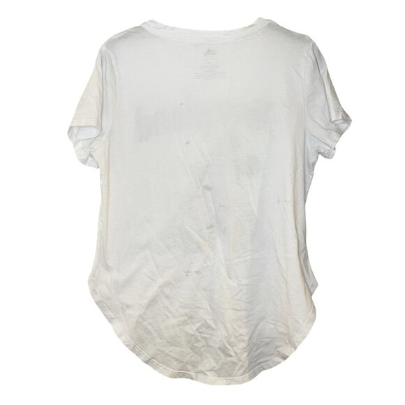 DISNEYLAND Mickey Mouse White Rhinestone T Shirt Disney *STAINED - READ* Size M - Picture 4 of 6